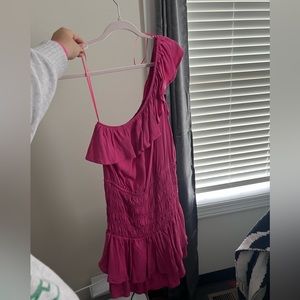 Pink one shoulder dress